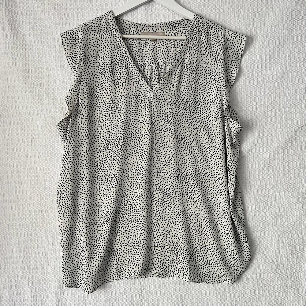 LOFT Black and White Polka Dot Blouse